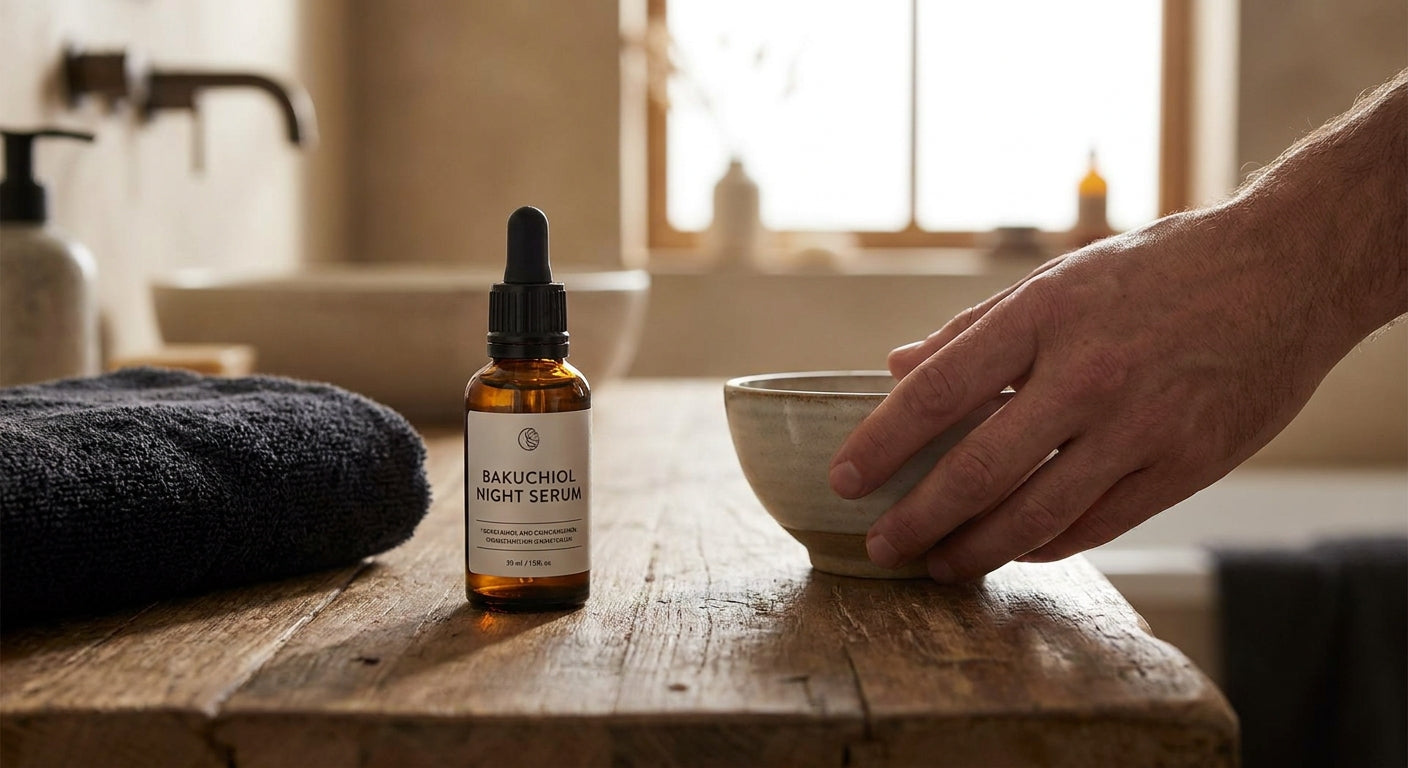 Bakuchiol night serum for first-time retinol alternative users