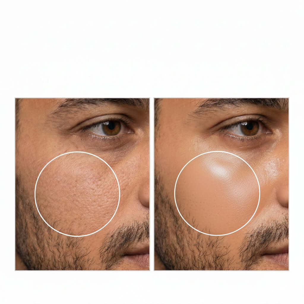Nourishing Facial Oil - Before and After Appearance | OLIRS Men's Skincare