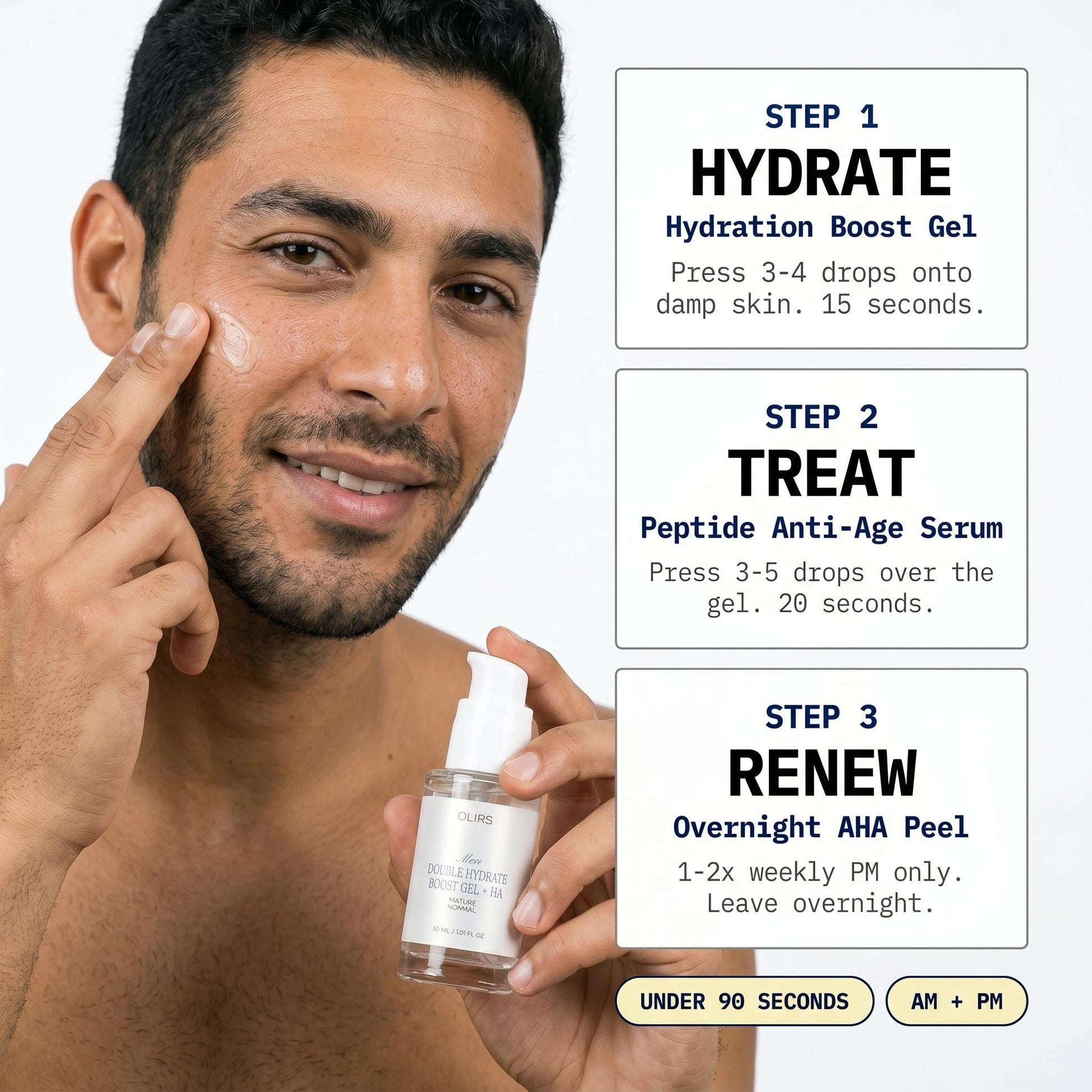 Skin Renewal Trio - Bundle Routine | OLIRS Men's Skincare