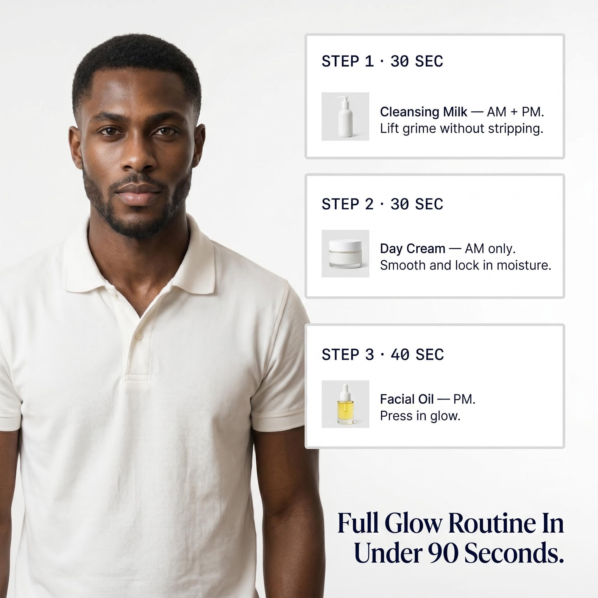 Glowy Skin Trio Collection Box - Bundle Routine | OLIRS Men's Skincare