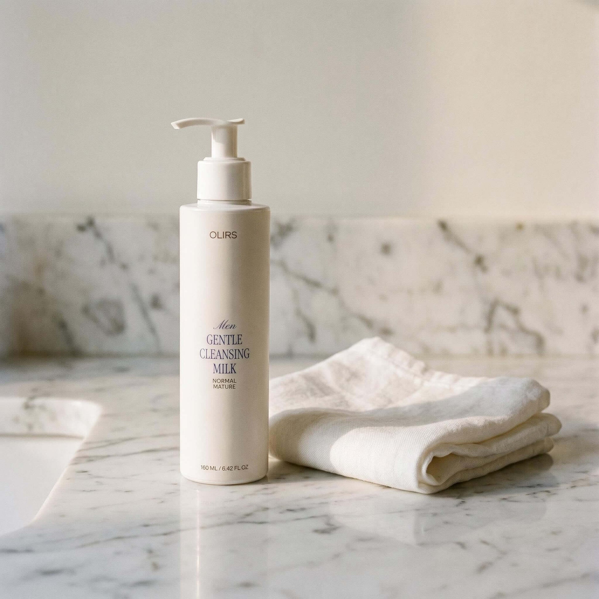 Gentle Cleansing Milk - Lifestyle Countertop | OLIRS Men's Skincare