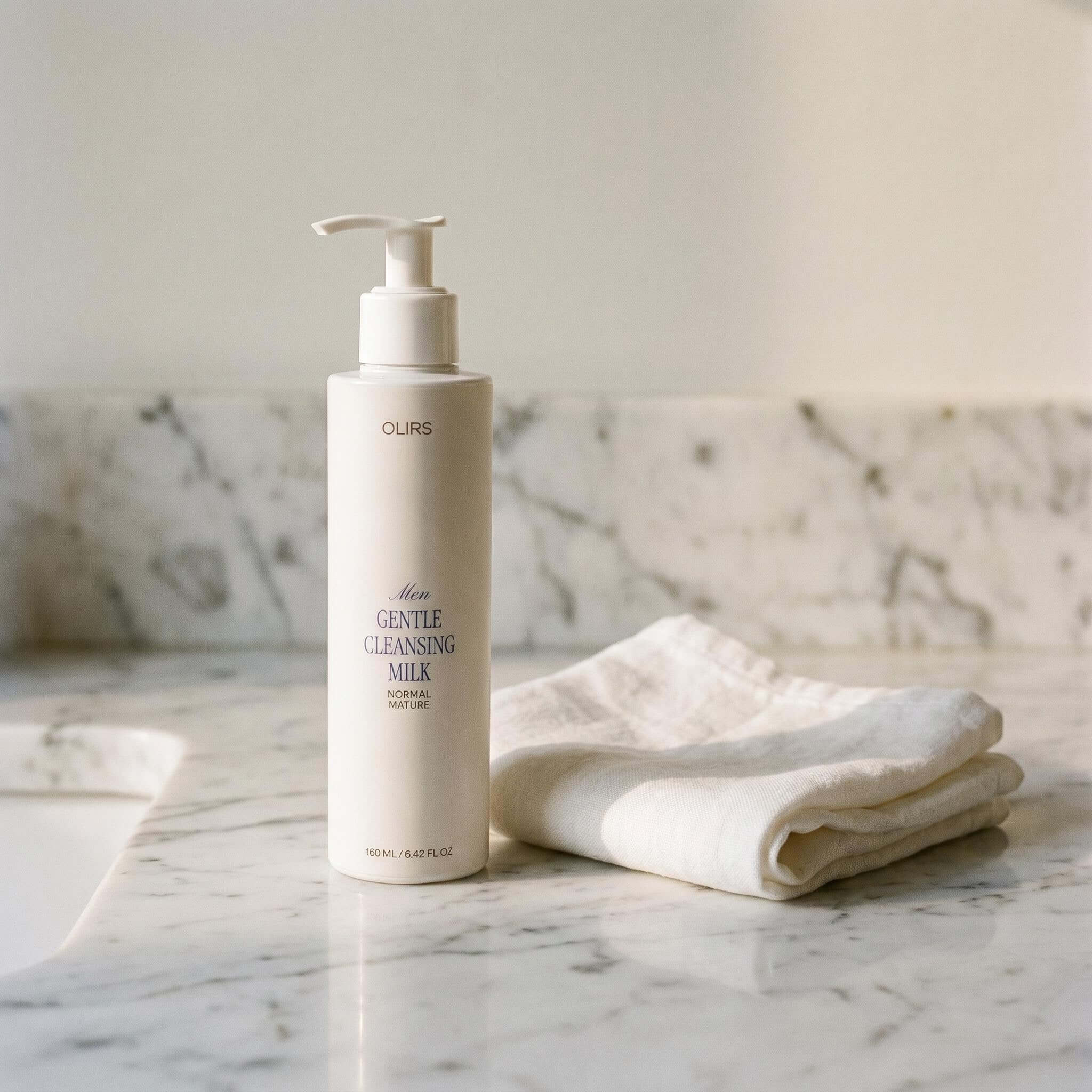 Gentle Cleansing Milk - Lifestyle Countertop | OLIRS Men's Skincare