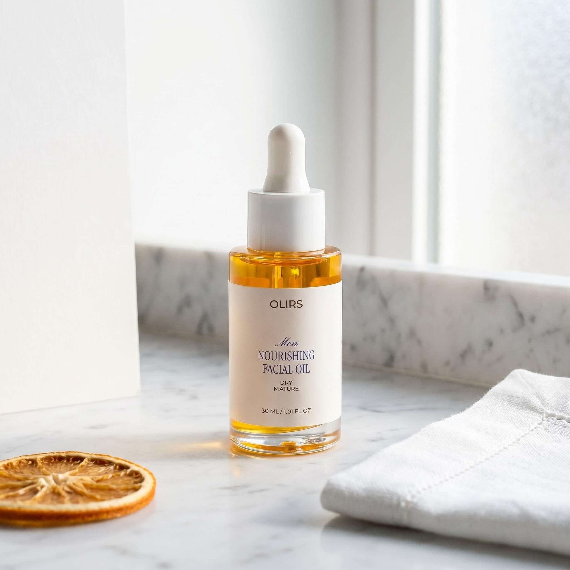 Nourishing Facial Oil - Lifestyle Countertop | OLIRS Men's Skincare