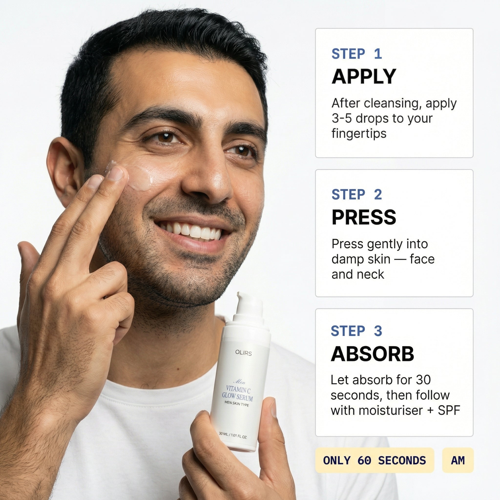 Vitamin C Glow Serum - How It Works | OLIRS Men's Skincare