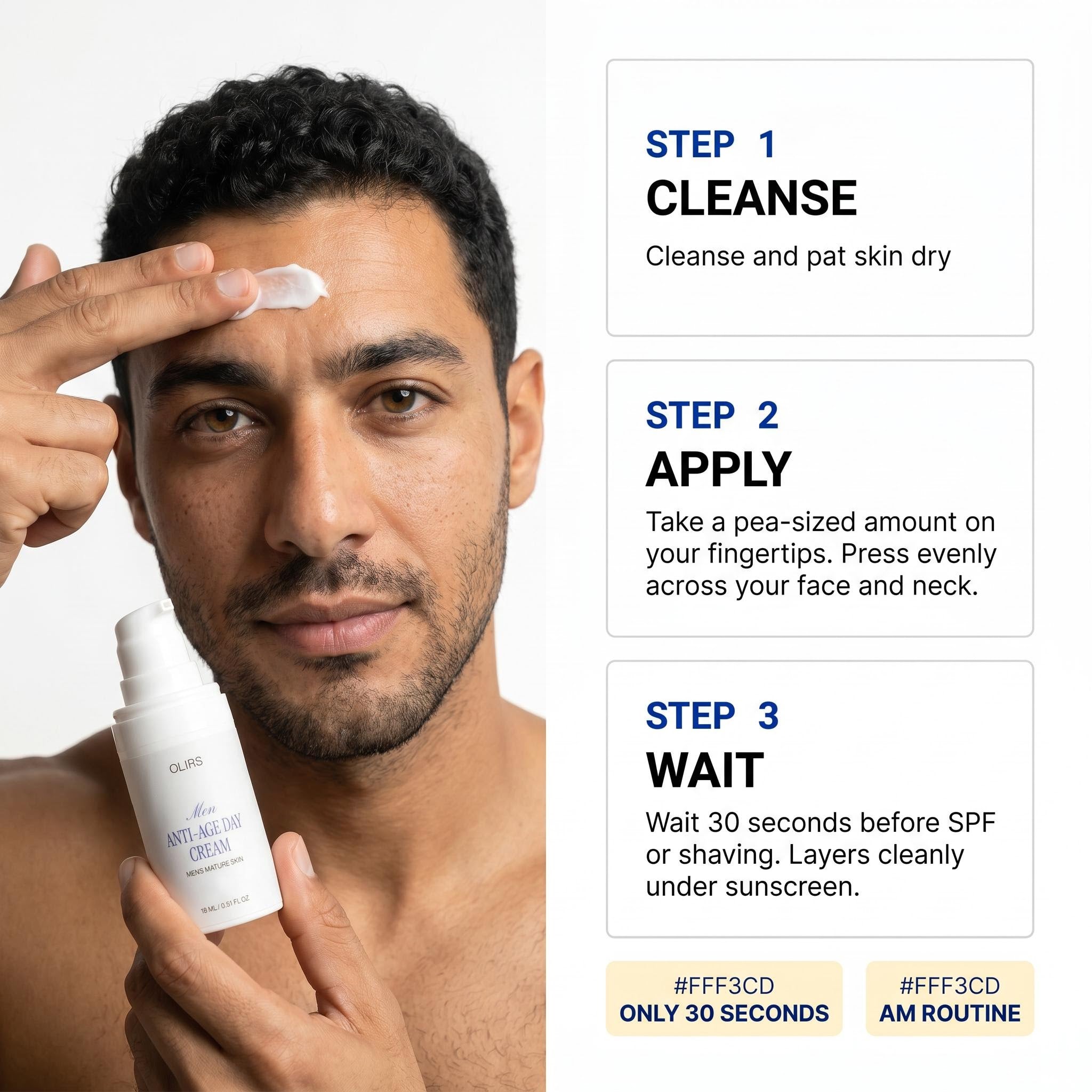 Firm-Look Day Cream - How It Works | OLIRS Men's Skincare