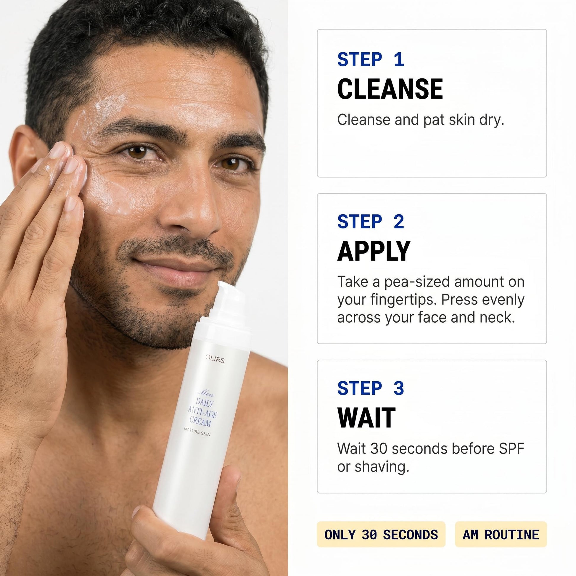 Firm-Look Day Cream - How It Works | OLIRS Men's Skincare