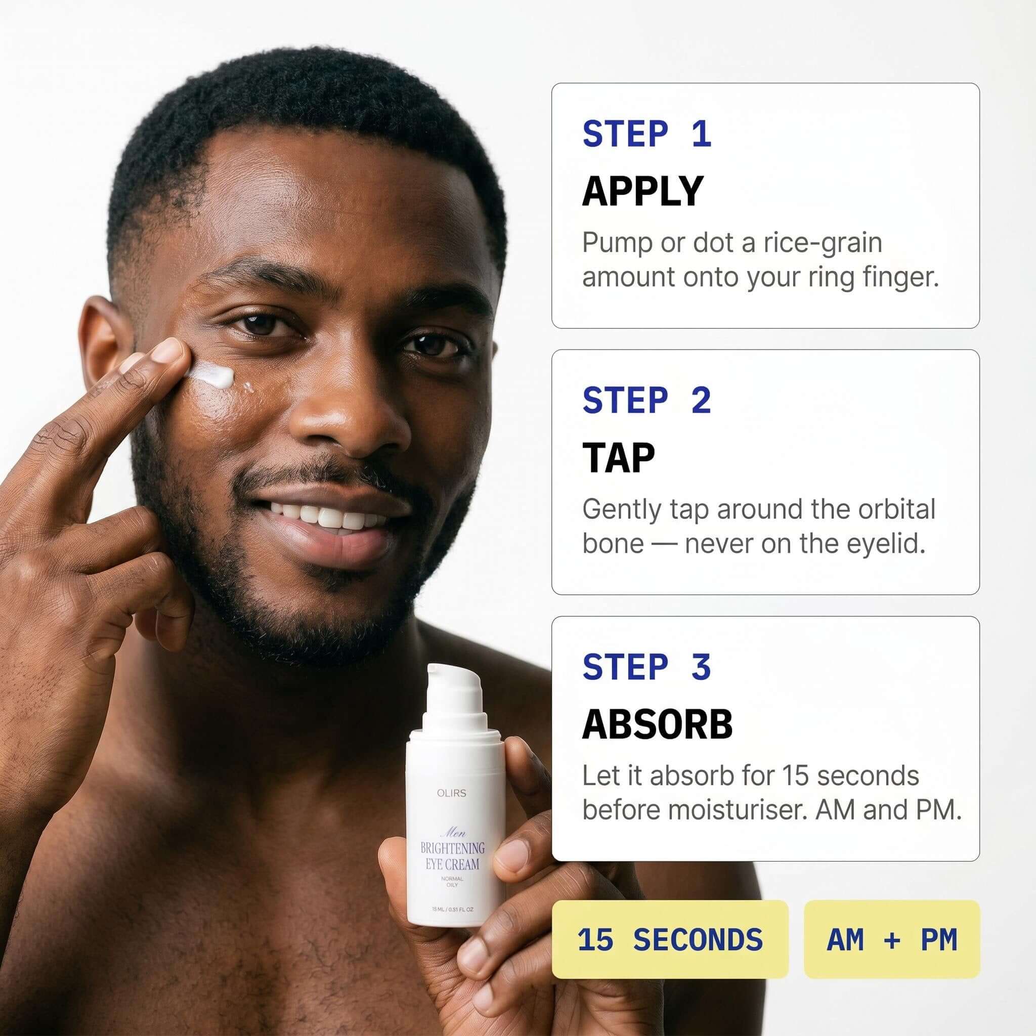 Brightening Eye Cream - How It Works | OLIRS Men's Skincare