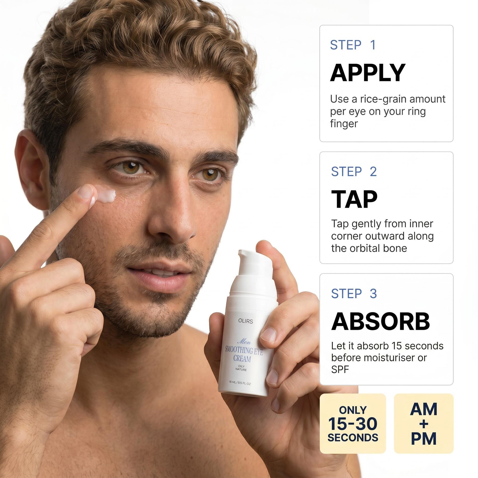 Smoothing Eye Cream - How It Works | OLIRS Men's Skincare