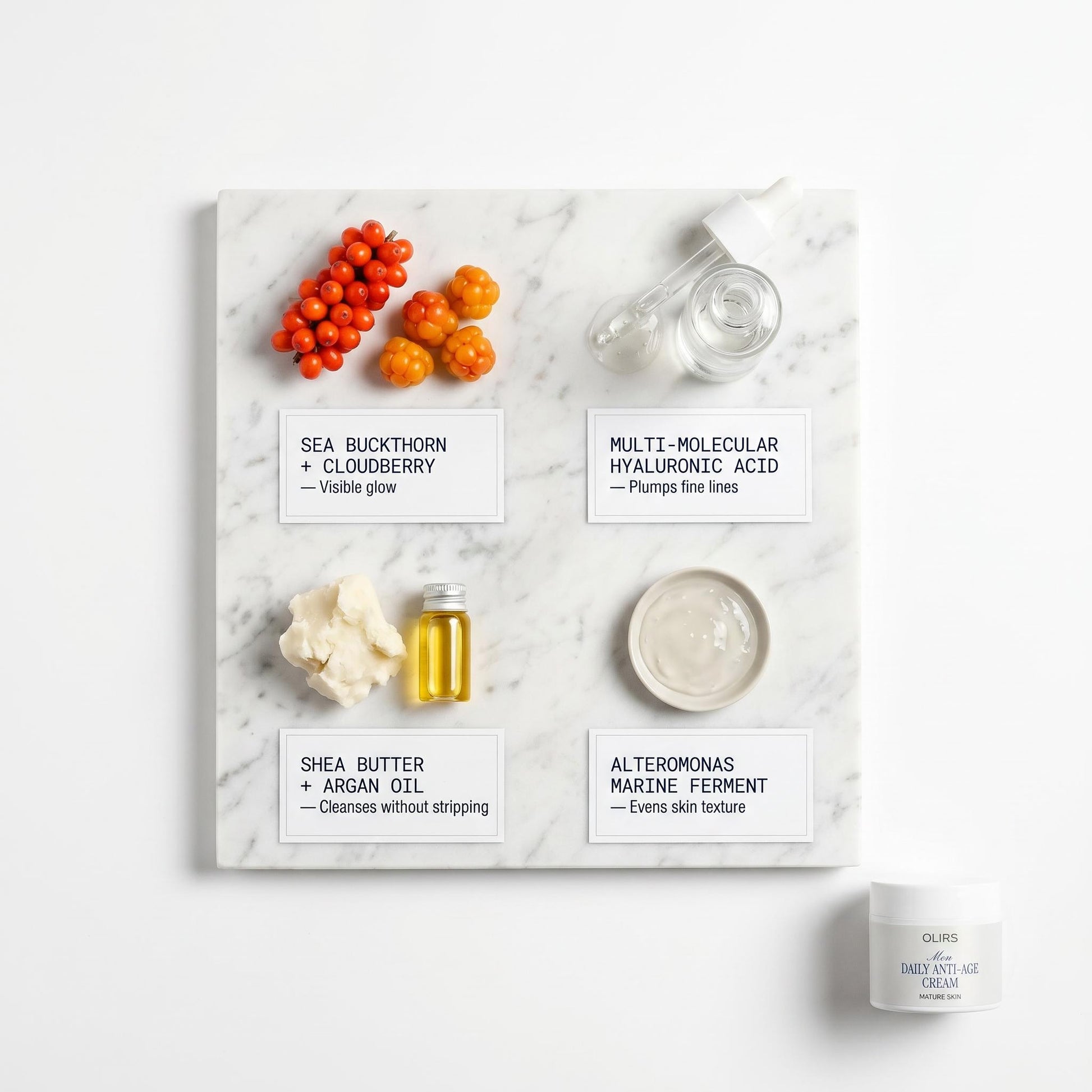 Glowy Skin Trio Collection Box - Bundle Ingredients | OLIRS Men's Skincare