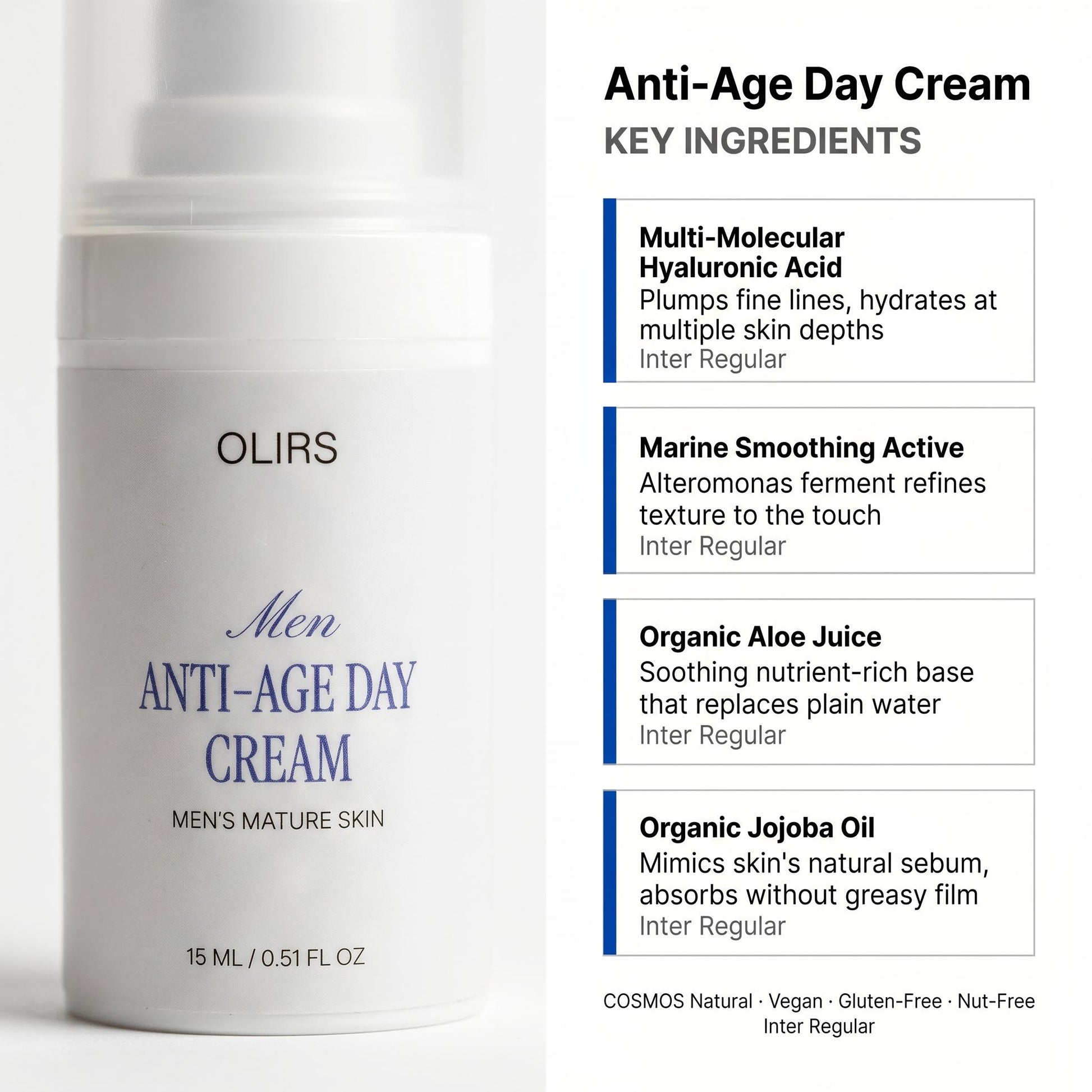 Firm-Look Day Cream - Key Ingredients Breakdown | OLIRS Men's Skincare