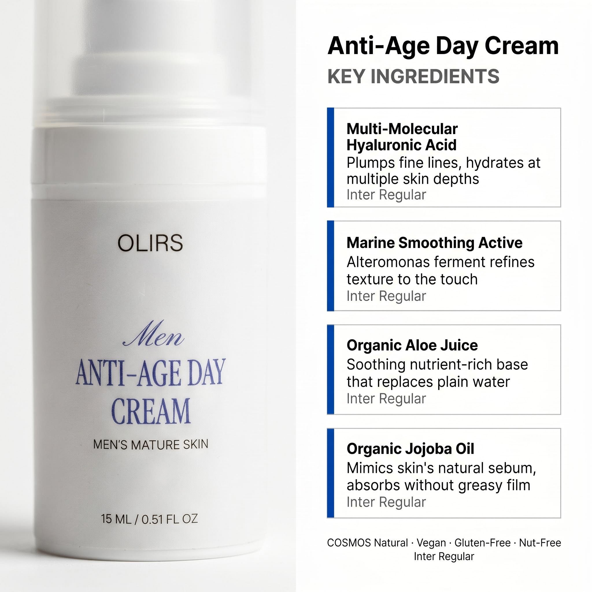 Firm-Look Day Cream - Key Ingredients Breakdown | OLIRS Men's Skincare