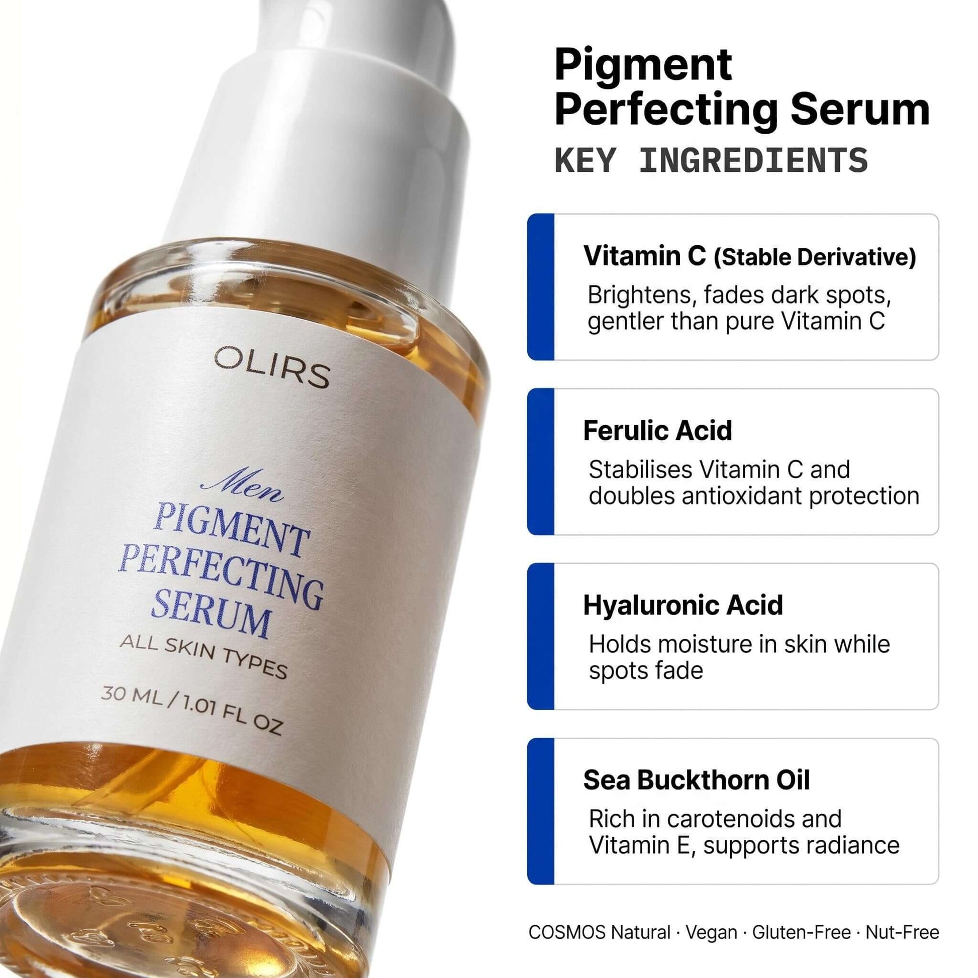 Even-Tone Glow Serum - Key Ingredients Breakdown | OLIRS Men's Skincare
