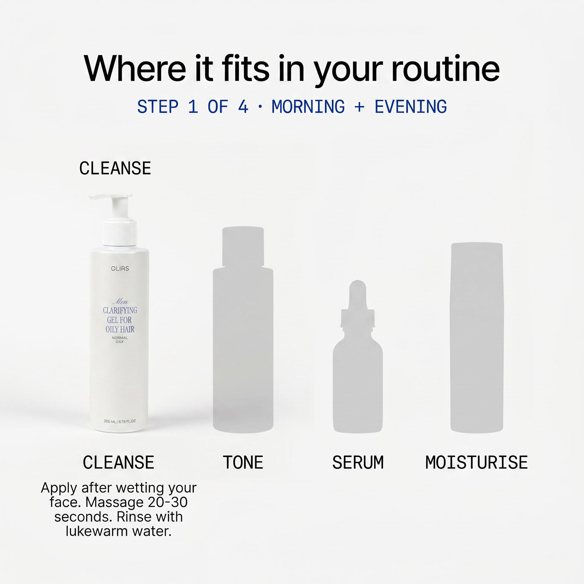 Daily Clarifying Gel Cleanser - Routine Fit | OLIRS Men's Skincare